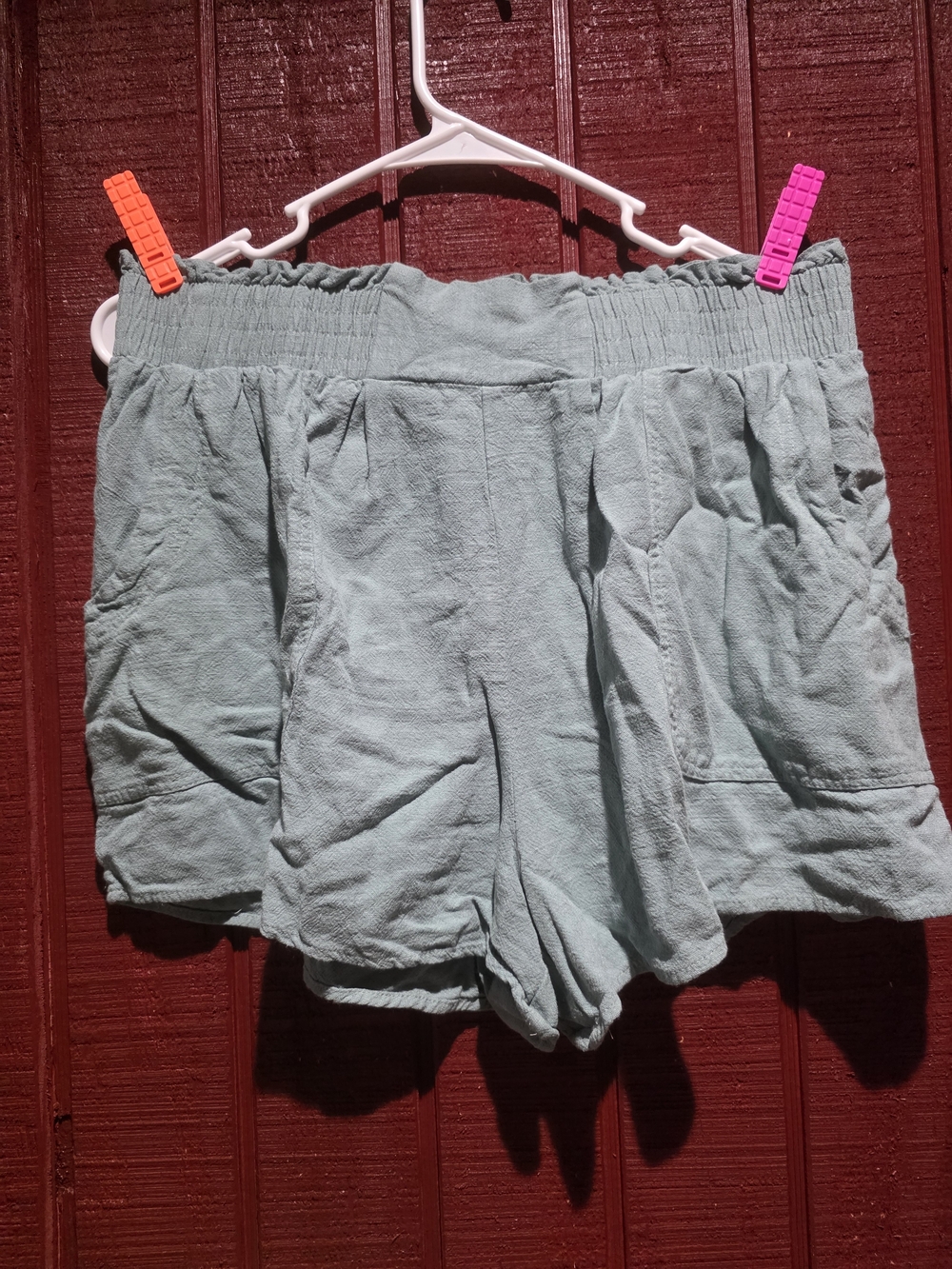 Light Sage Green Women's Elastic Waist Shorts
